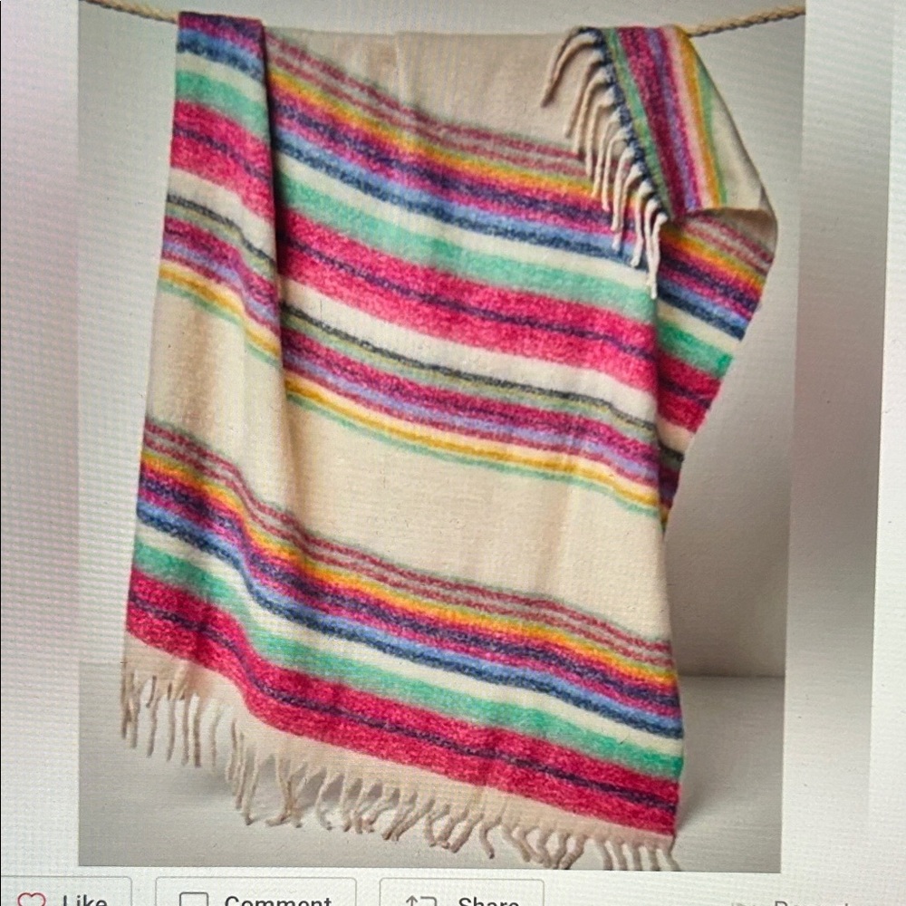 Free People Multicolor Striped Throw Blanket